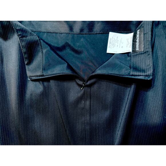 Emporio Armani Black Pinstripe Wool Blend Pencil Skirt - Size TG 42 (US 6-8) - Picture 4 of 7
